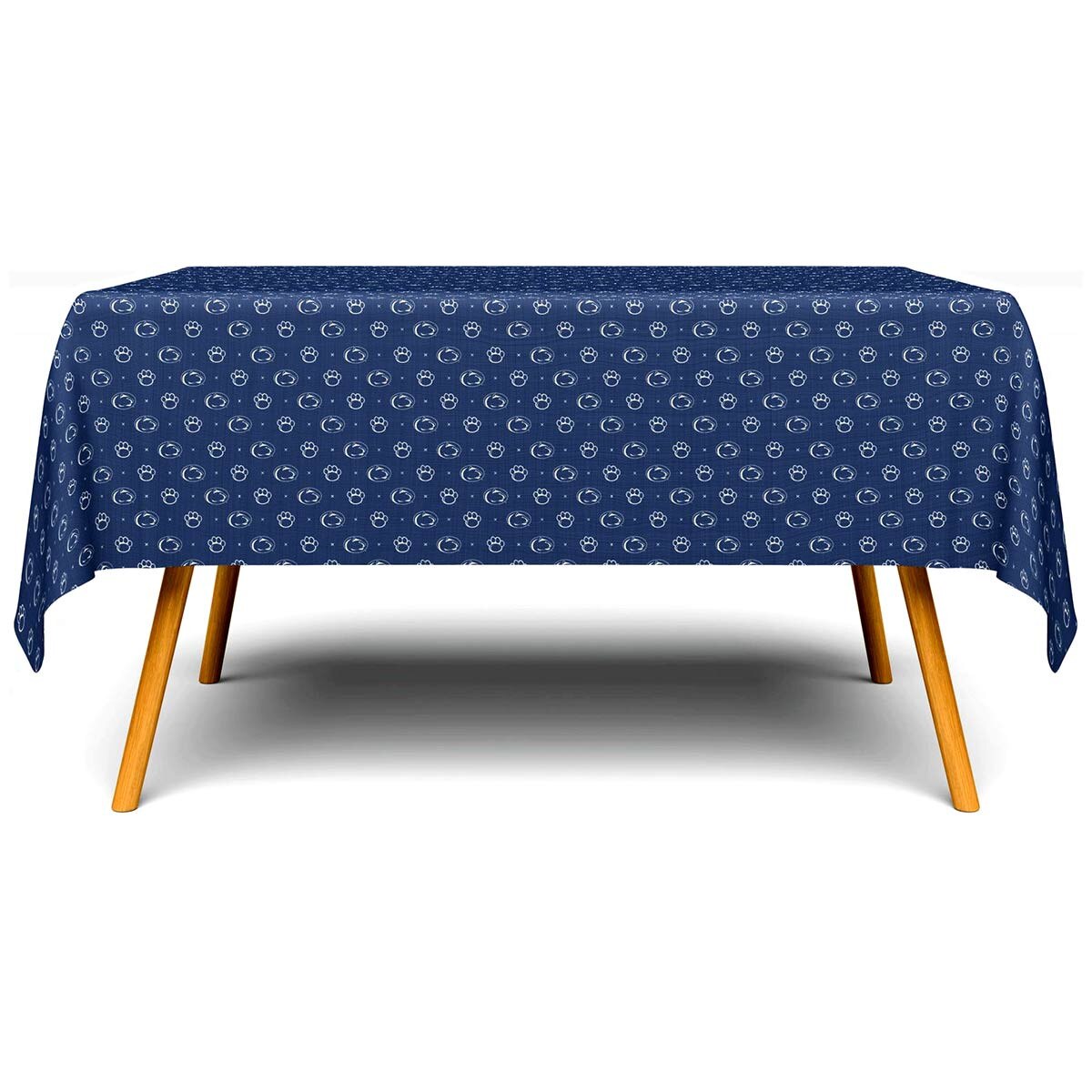 table cover with repeating Penn State Athletic Logos and paw prints